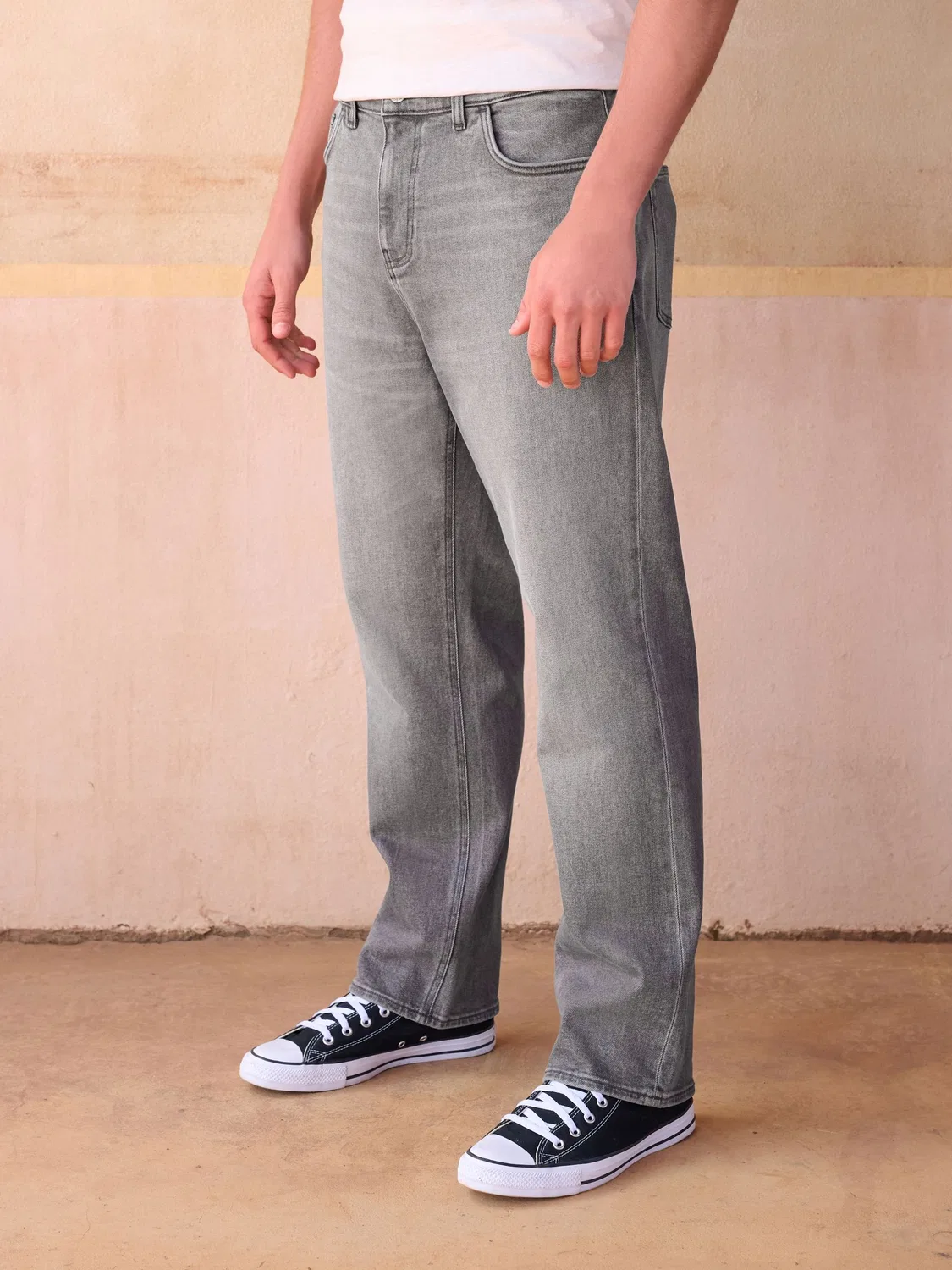 Джинсы прямого кроя Vintage Wash Denim Next, серый