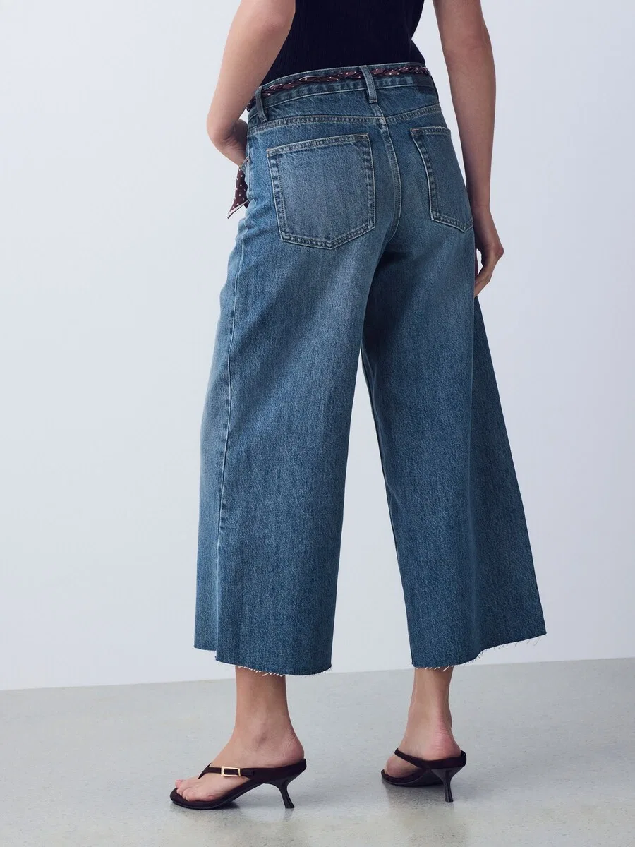 Джинсы Next Wide leg Jeans синего цвета — фото 3