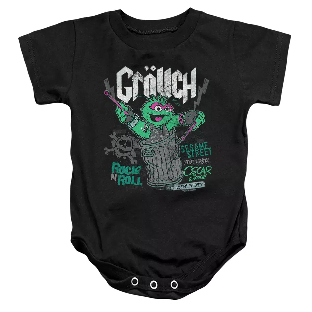 Детское боди с коротким рукавом Grouch Band Sesame Street, Black