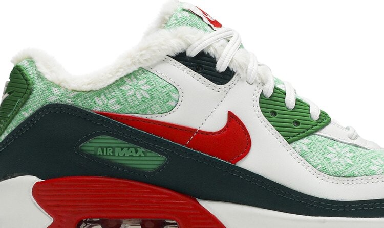 Кроссовки Nike Air Max 90 GS 'Christmas Sweater', зеленый — фото 3