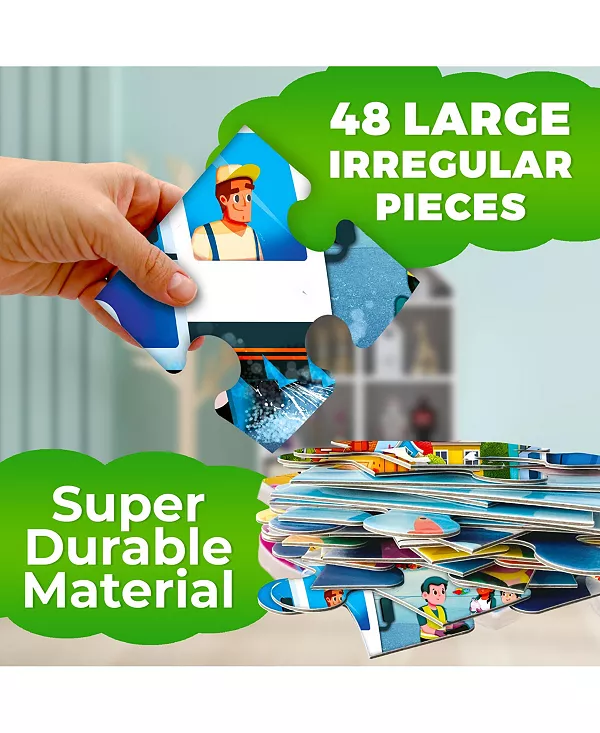 Гигантские напольные пазлы размером 2x3 фута для детей 4-6 лет Quokka, garbage trucks — фото 2