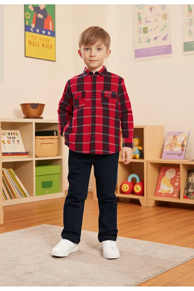 Детская рубашка для мальчиков с длинным рукавом Emsun, Plaid