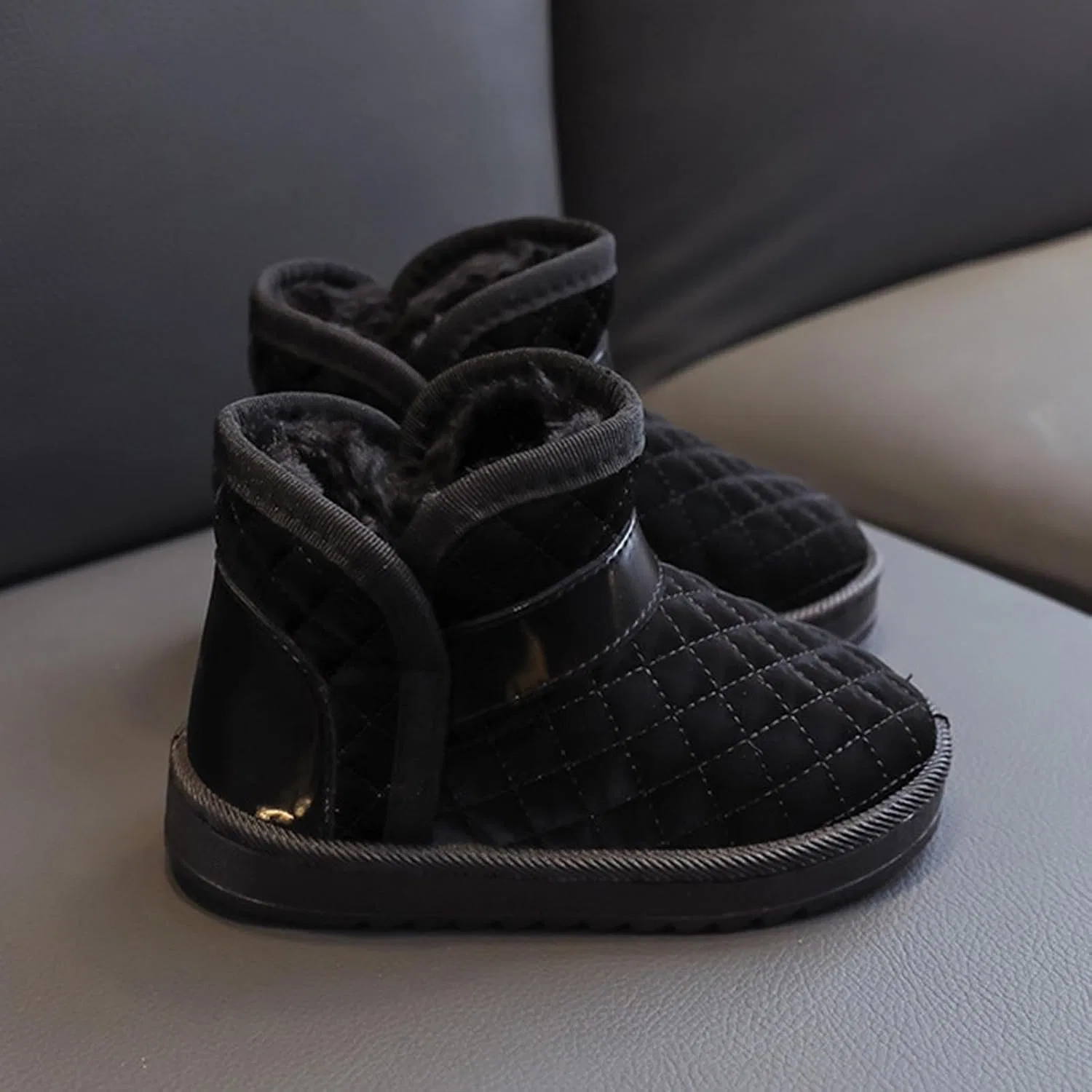 Детские зимние ботинки для девочек на меху Zzalalana, Black — фото 3