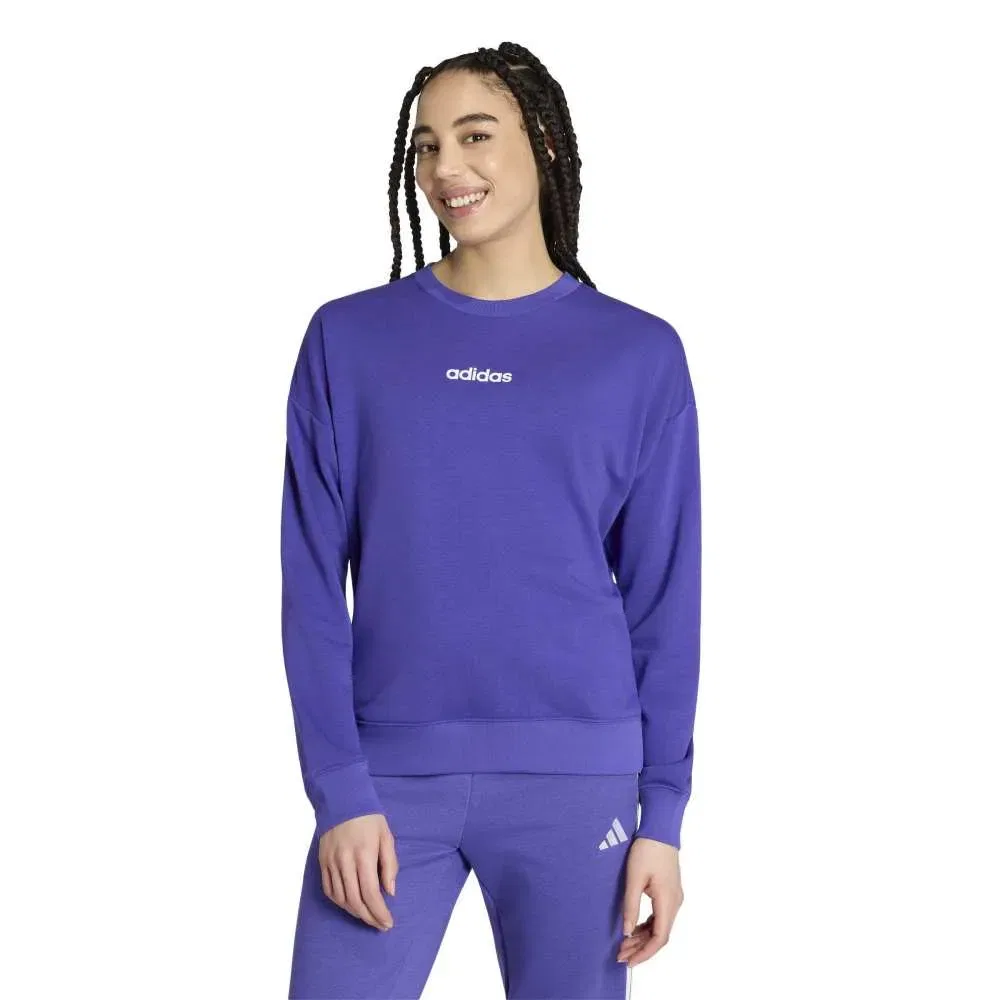 Женский свитшот-худи с капюшоном и утепленным флисом Adidas Essentials Small Logo Feel Cozy, Purple