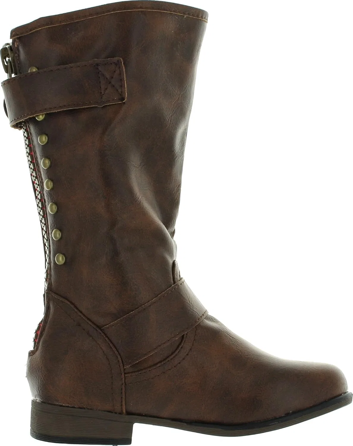 Детские ботинки для девочек на молнии с двумя пряжками Link Legend-24K, Brown — фото 2