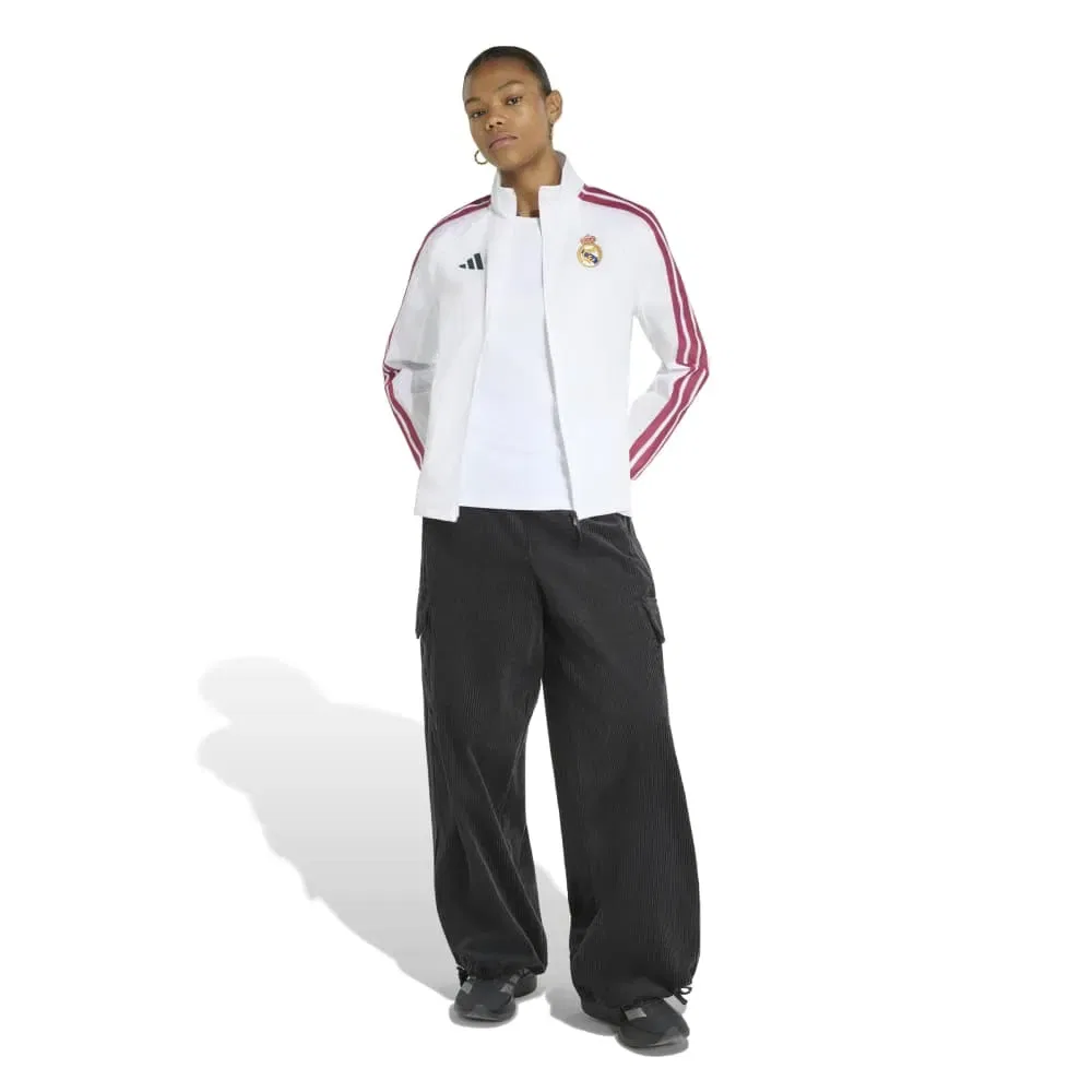 Женская куртка из футера с длинным рукавом Adidas Real Madrid Home Anthem, White — фото 4
