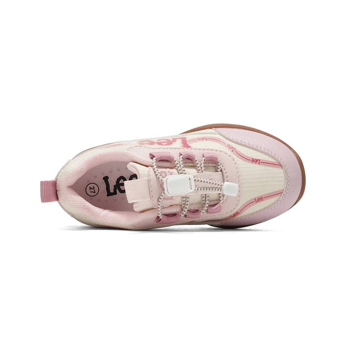 Детские кроссовки с низким верхом из синтетической кожи и текстиля Lee, Pink — фото 4