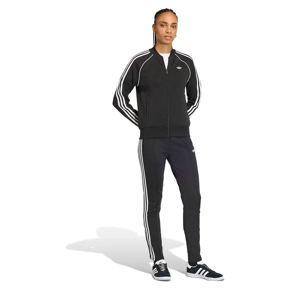 Толстовка на молнии из вельвета Adidas Originals, черный — фото 4