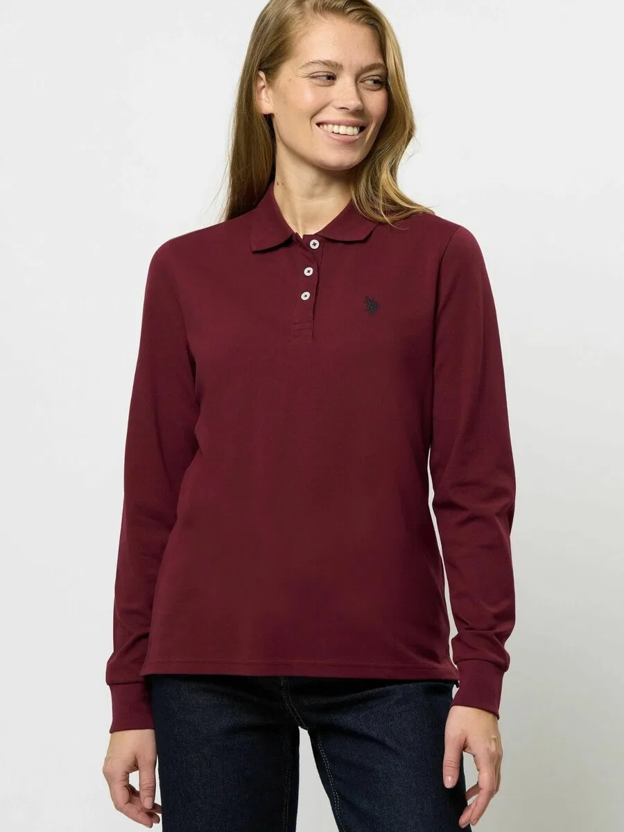 Футболка U.S. Polo Assn. 'UWLise' темно-красного цвета — фото 2