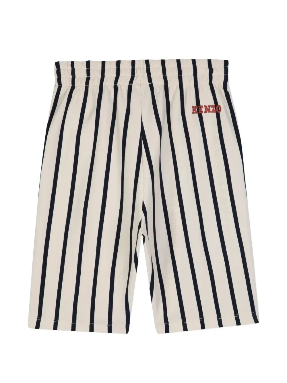 Полосатые шорты с нашивкой-логотипом Kenzo Kids, бежевый — фото 2