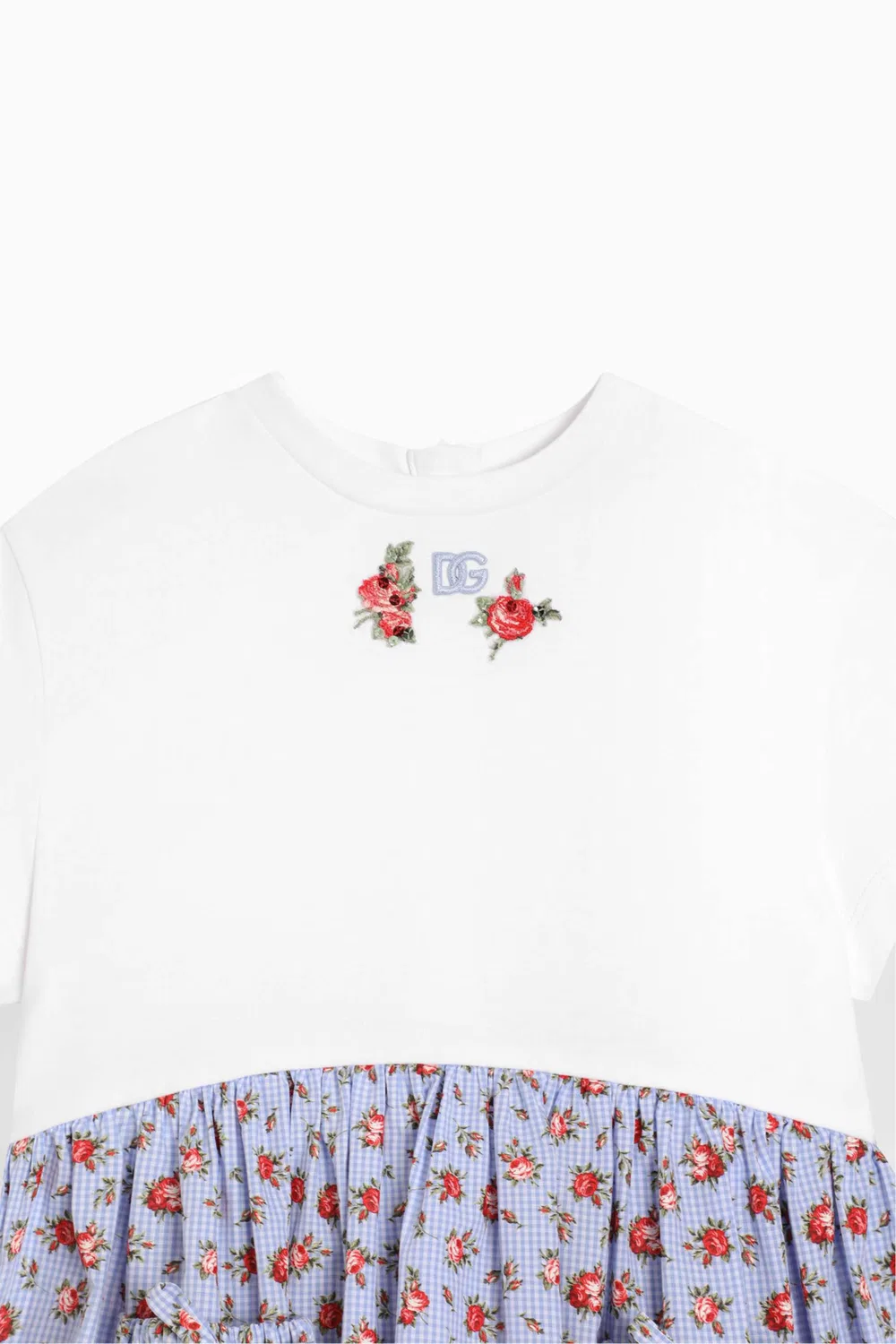 Платье с цветочным принтом и вышивкой DG из джерси и поплина Dolce & Gabbana — фото 3