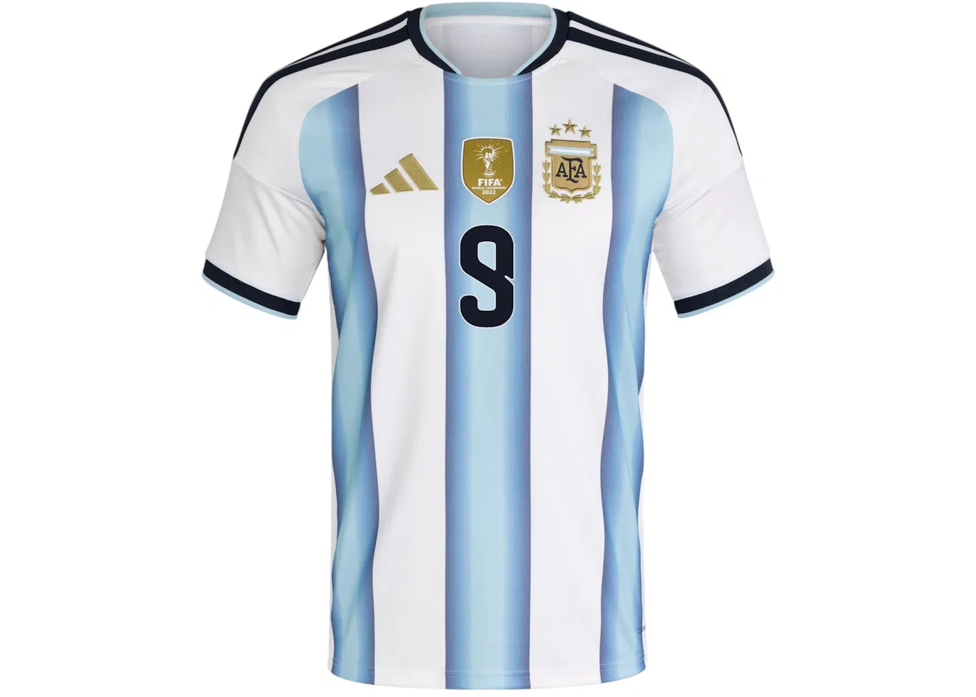 Мужская футбольная футболка с длинным рукавом Alvarez Jersey Adidas, White Icey Blue Soccr-Arq-Sax