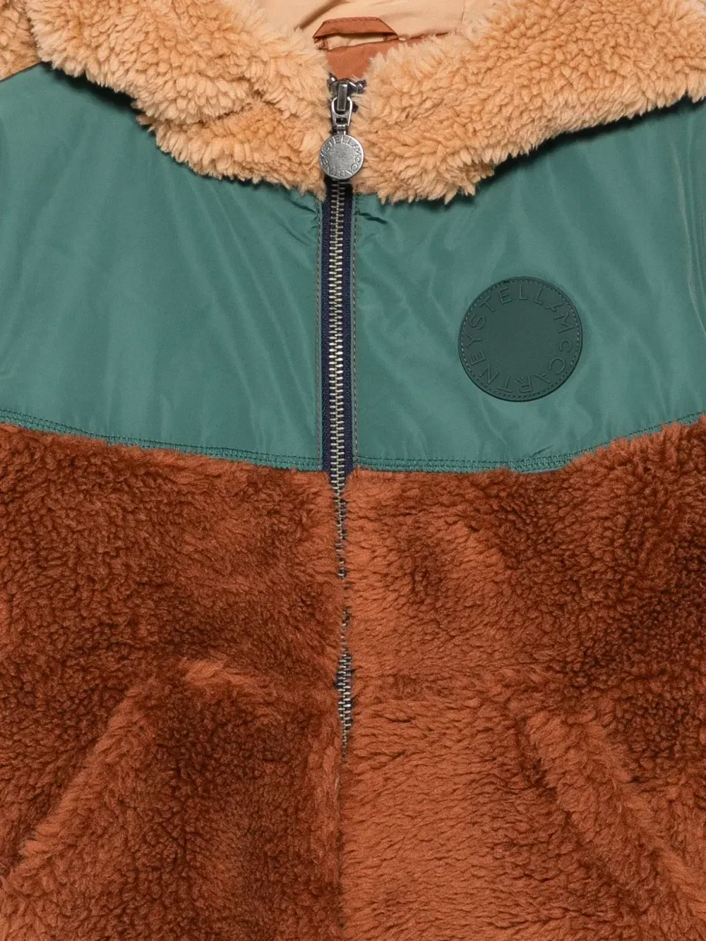 Куртка с флисовыми вставками и капюшоном Stella McCartney Kids, коричневый — фото 3