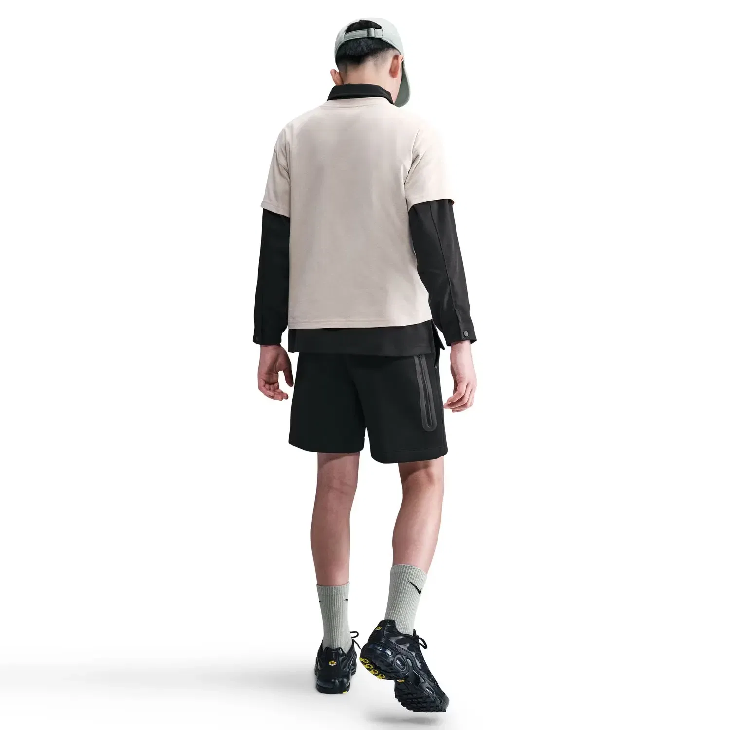 Детские шорты для мальчиков из флиса Nike Sportswear Tech Fleece, Negro — фото 2
