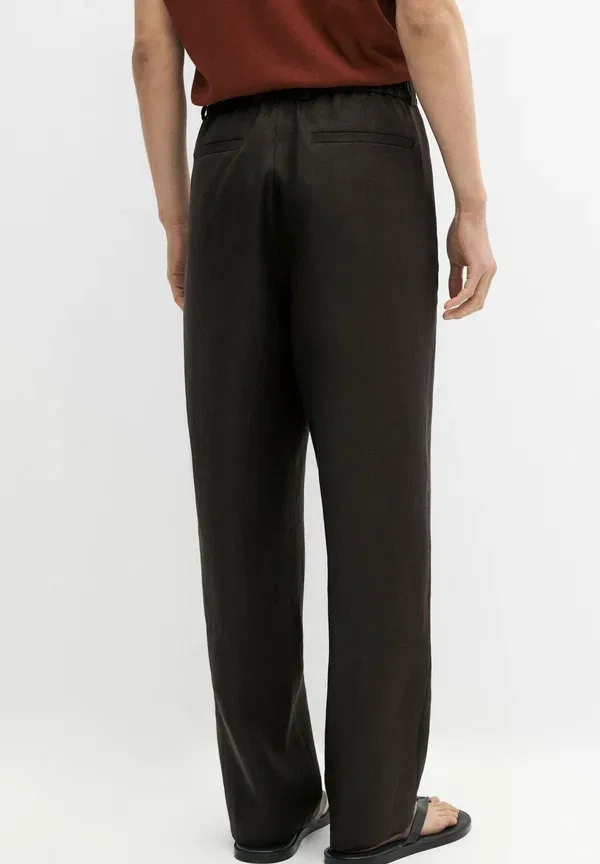 Брюки из льна Trousers Massimo Dutti, темно-коричневый — фото 2