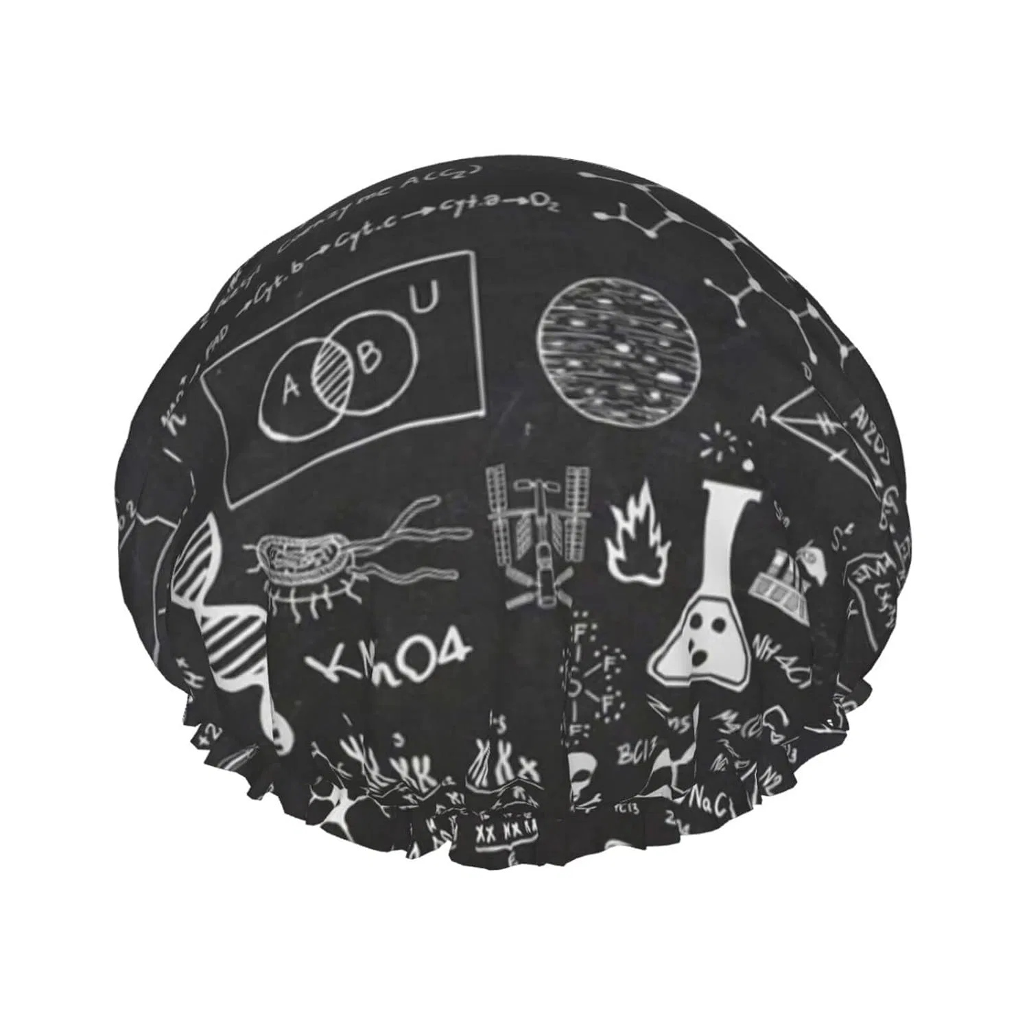Шапочка для душа VUCEMI, Scientific Chalkboard Wall Pictures Printed, Reusable