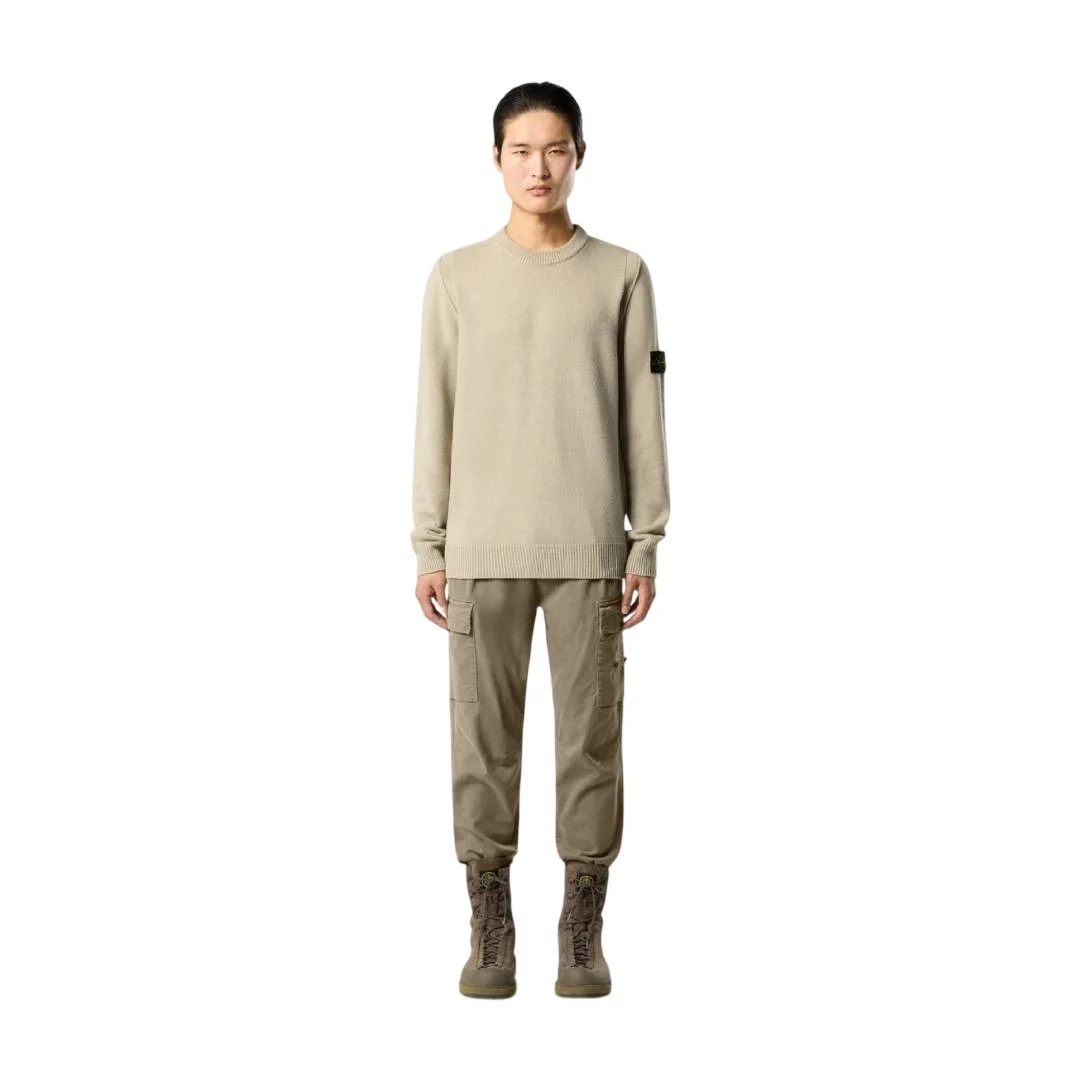 Мужской свитер Stone Island Regular-fit Crewneck With Ribbed Trims, песочный