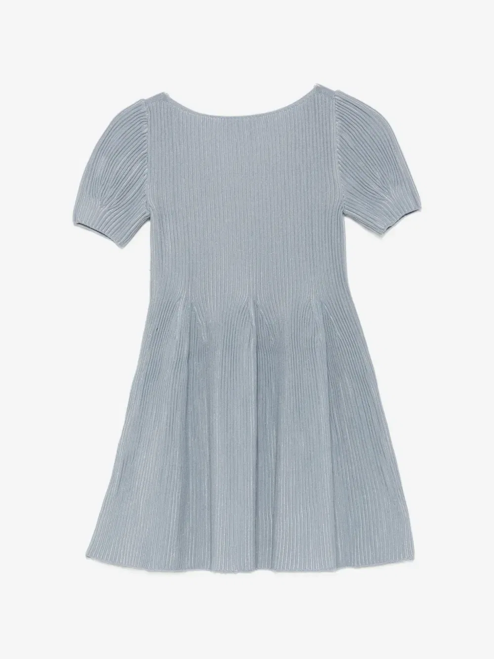 Платье-клеш из рубчатого трикотажа Emporio Armani Kids, синий — фото 2