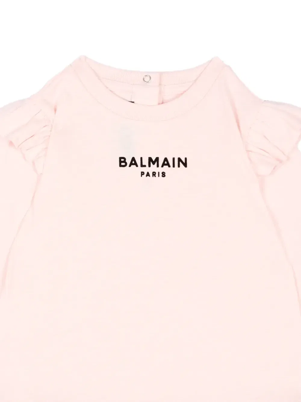 Топ с оборками и длинными рукавами Balmain Kids, розовый — фото 3