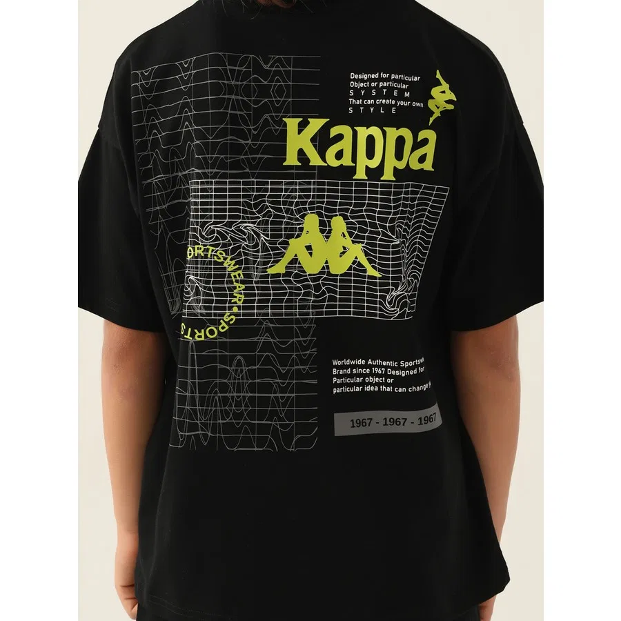 Детская футболка хлопковая Kappa, Черный — фото 2