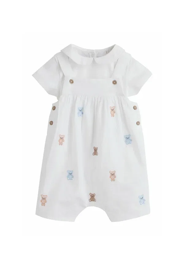 Комплект из боди и брюк с вышивкой медведя Next white embroidered bear, белый