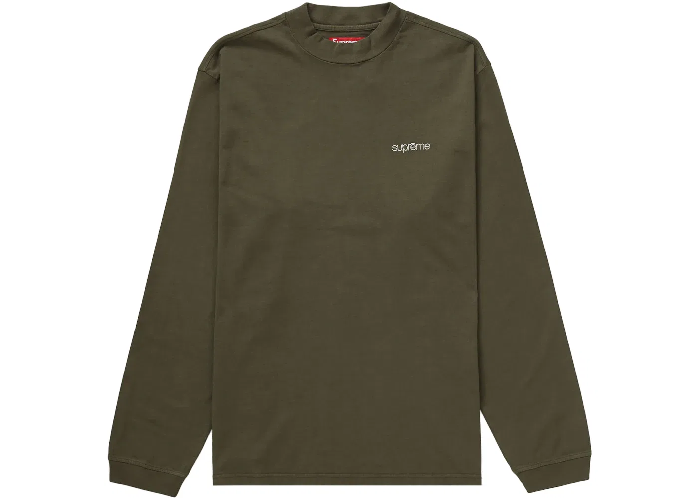 Мужская футболка с высоким воротником и длинным рукавом Supreme L/S Top (FW23), Olive