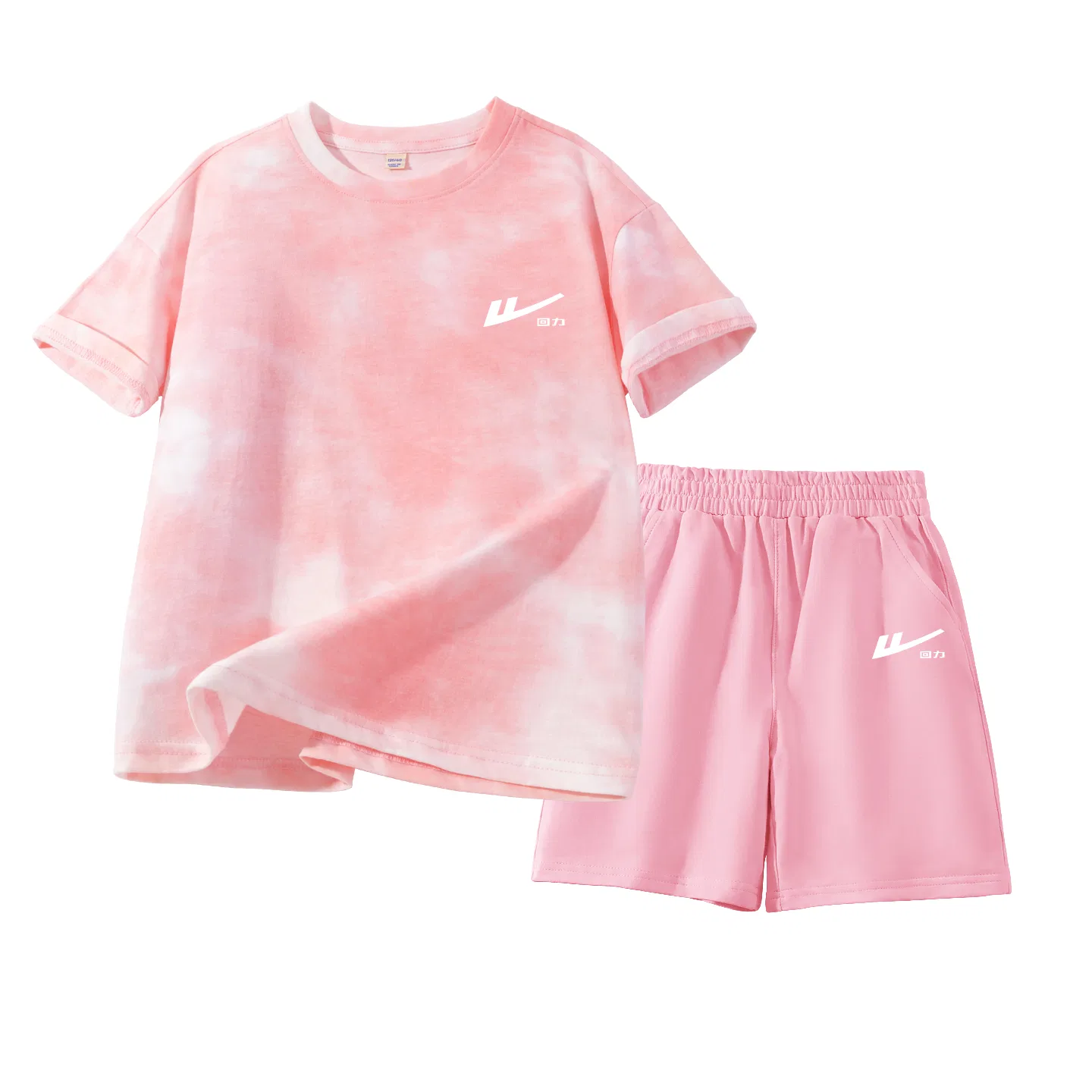 Детский спортивный комплект с круглым вырезом Pink/White Hua Li Xiao K WARRIOR