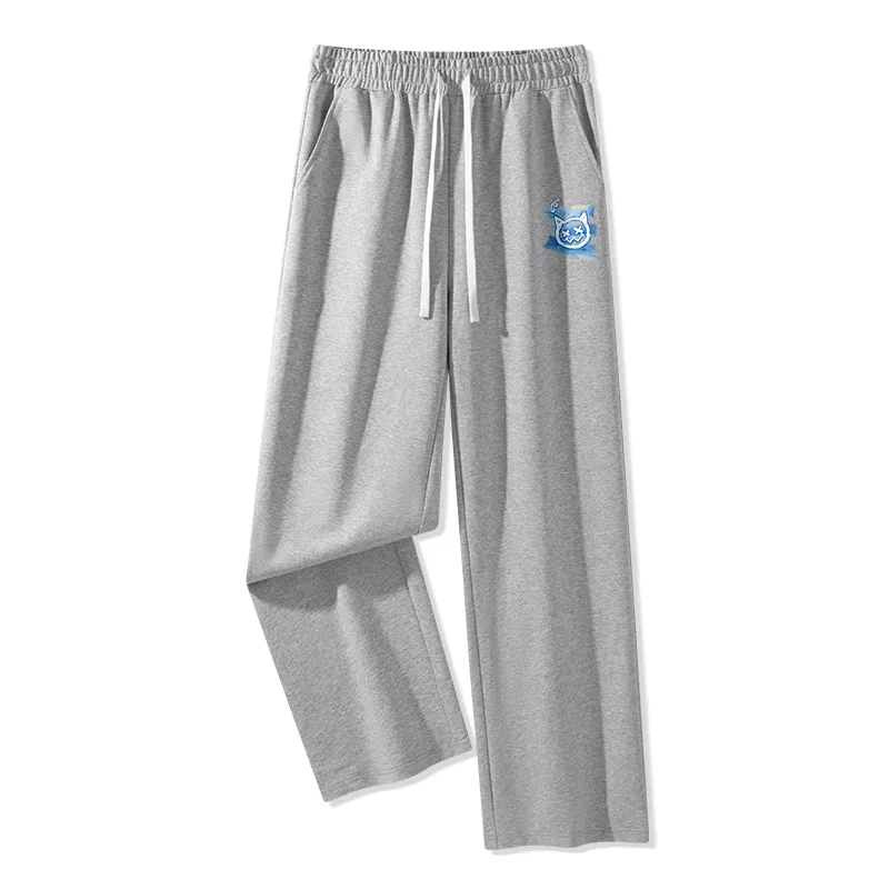 Детские повседневные брюки прямого кроя MINISO, Heather Gray (B Graffiti Blue Bear Pants Logo)