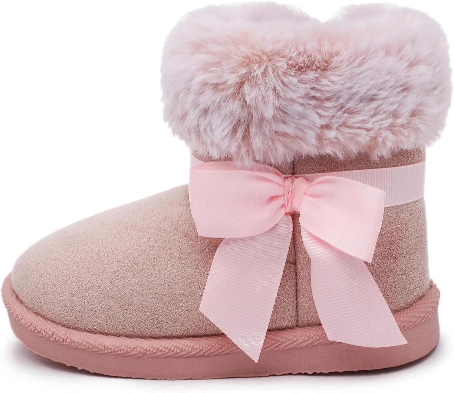 Детские зимние ботинки для девочек и мальчиков Femizee, Pink Bow Zip — фото 3