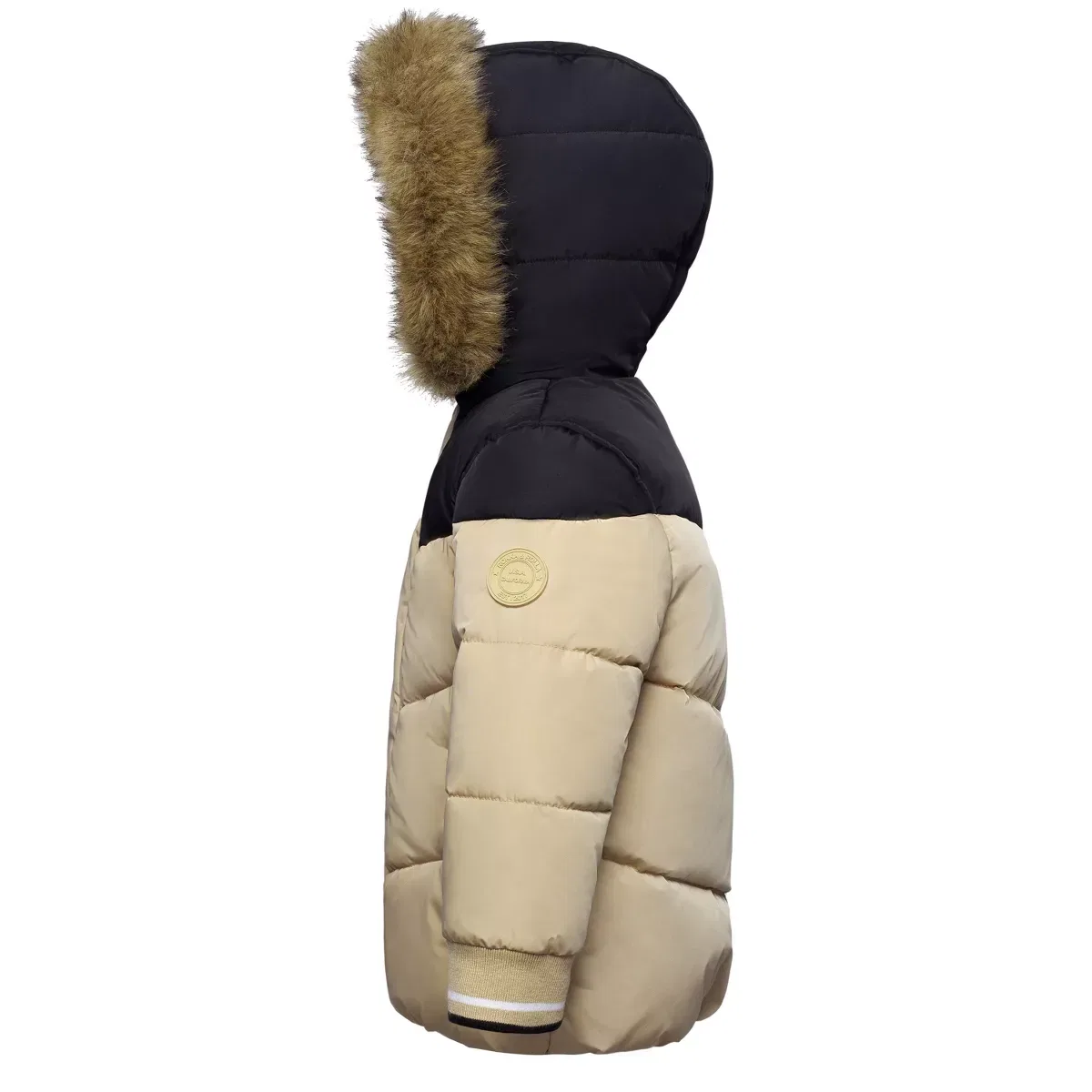 Детское пальто для мальчиков на флисе с капюшоном Rokka&Rolla, Khaki — фото 4