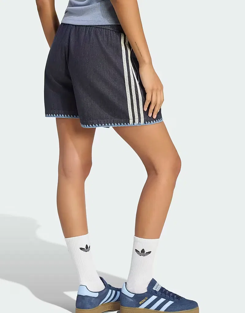 шорты Adidas Originals Resort из джинсовой ткани индиго — фото 3
