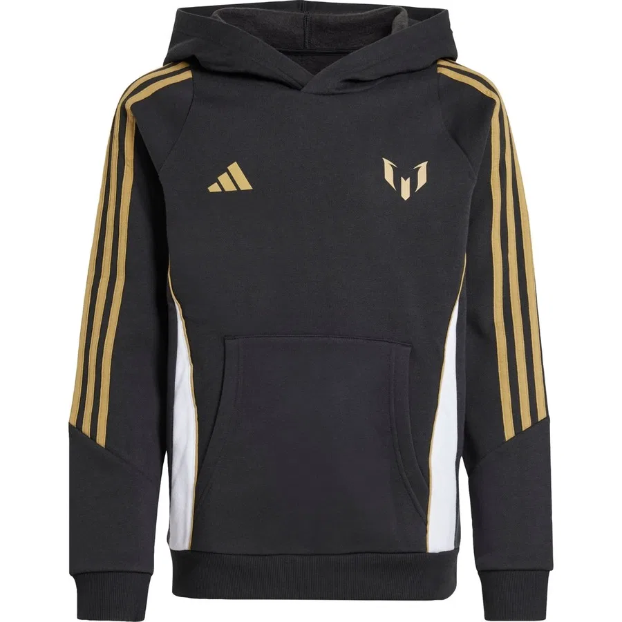 Детский худи с капюшоном и принтом Messi adidas, Черный