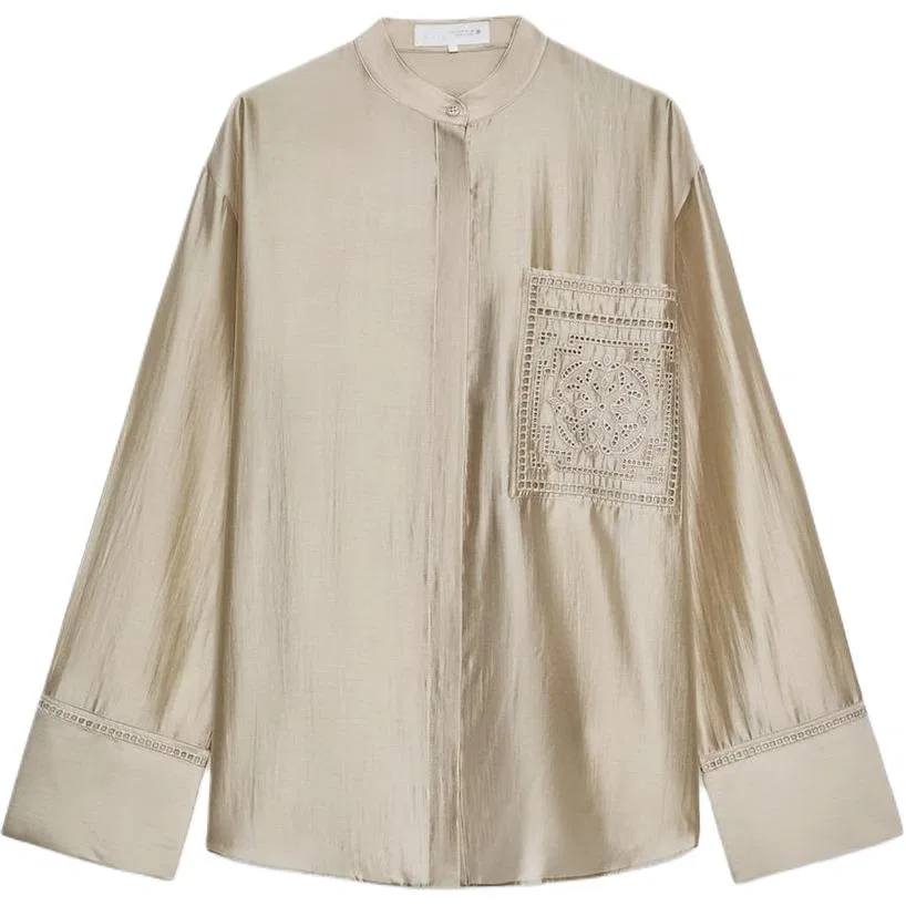 Женская рубашка с круглым вырезом Mink ZARA, Mink