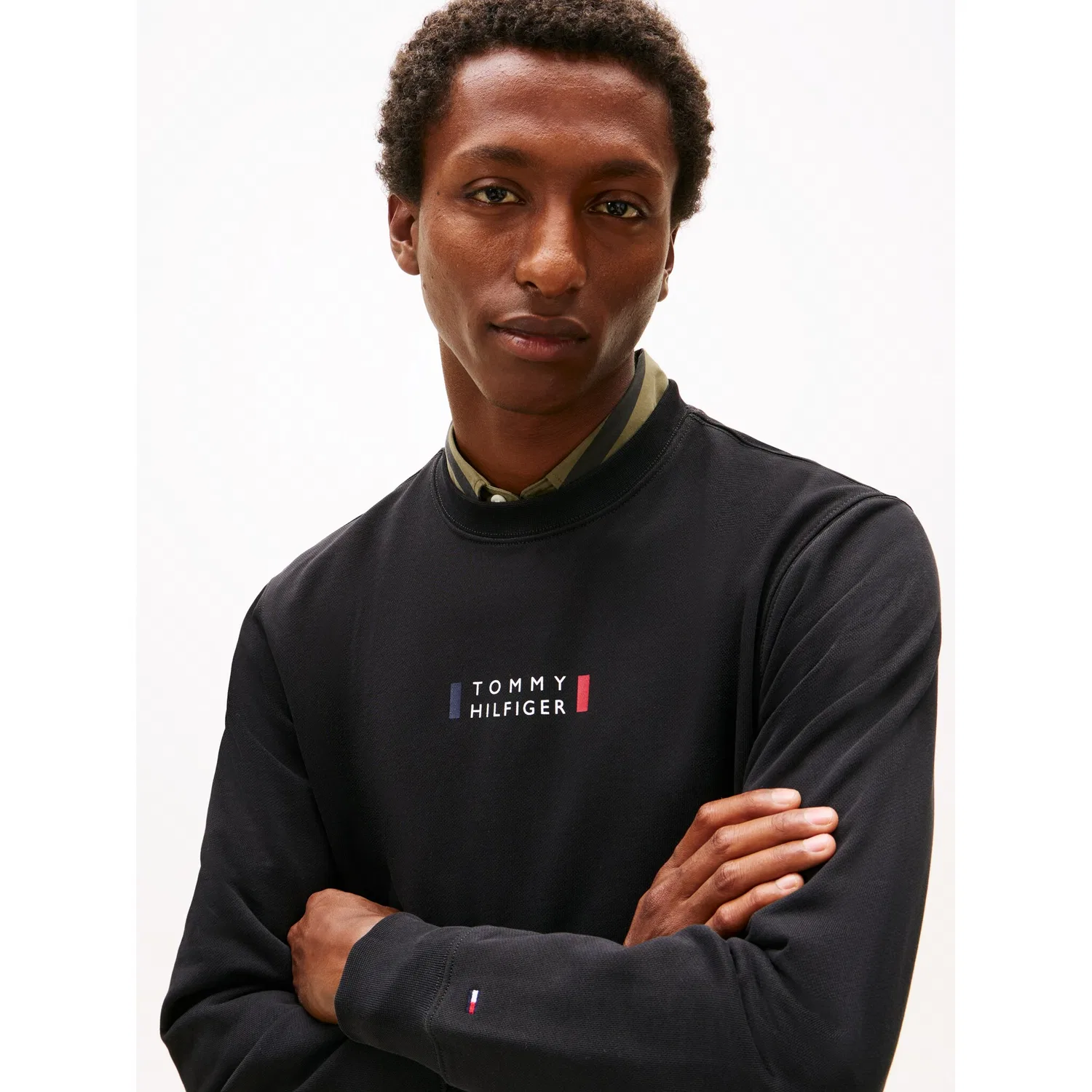 Мужской свитшот с круглым вырезом Tommy Hilfiger, Black — фото 2