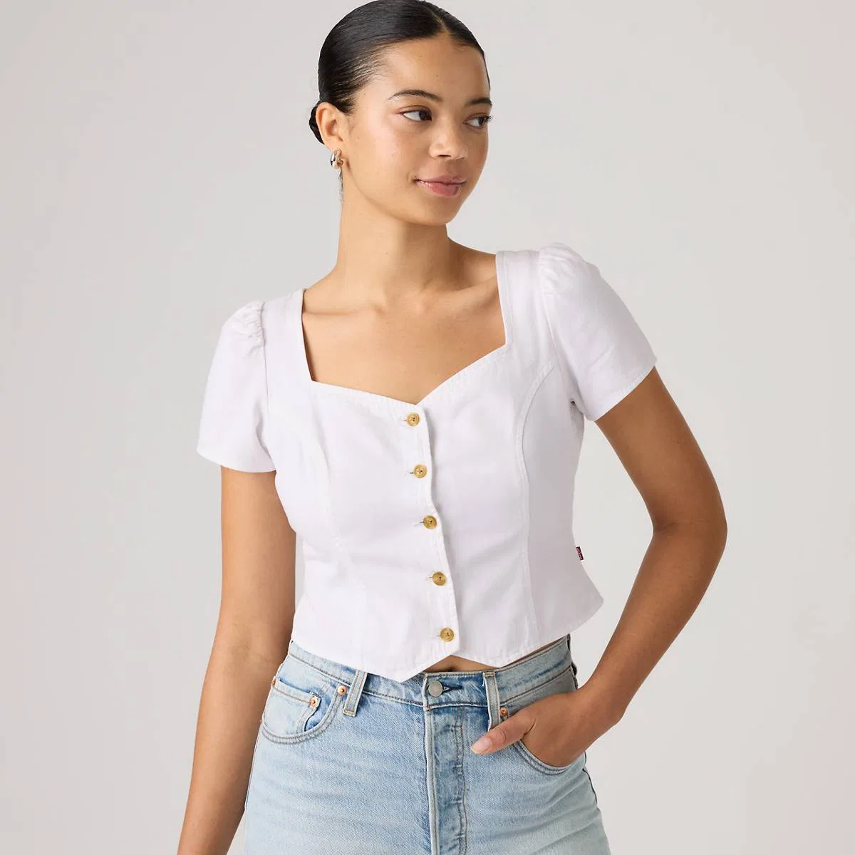 Джинсовая блузка Miette с коротким рукавом Levi's, Tooth Fairy Top - White