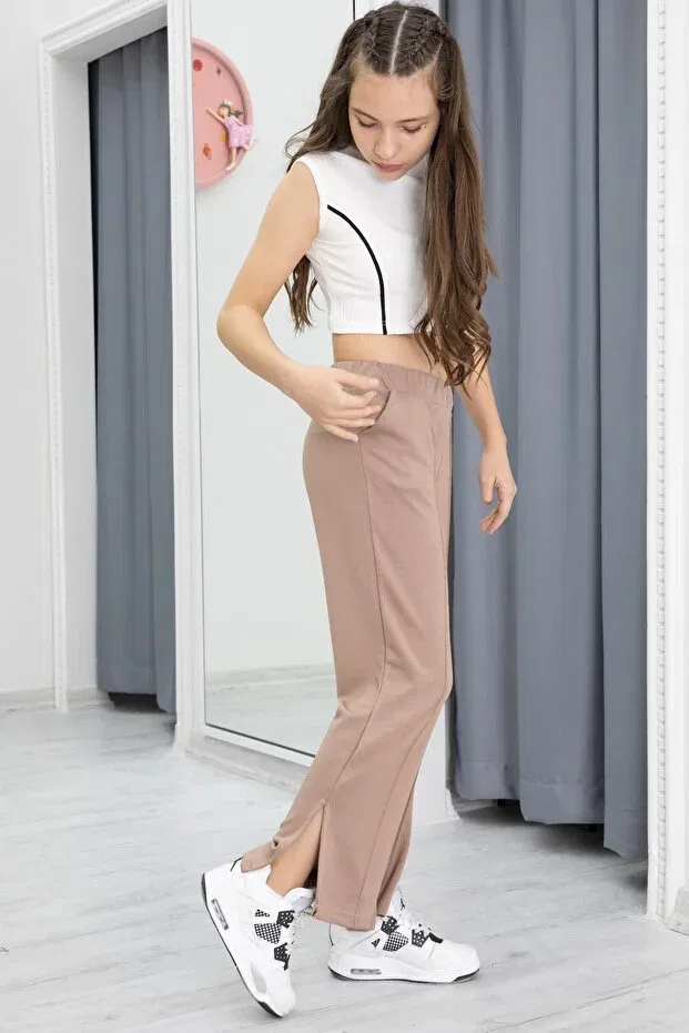 Детские брюки для девочек широкие Cansın Mini, Brown — фото 3