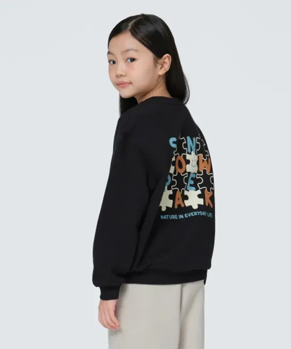 Свитшот детский с графическим принтом, Snowpeak Apparel Kids, черный