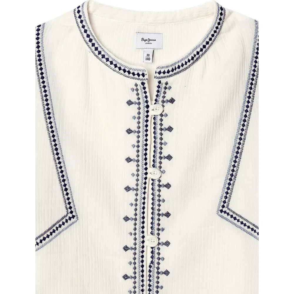 Детская блуза для девочек с длинным рукавом Pepe jeans Nevya, White — фото 3