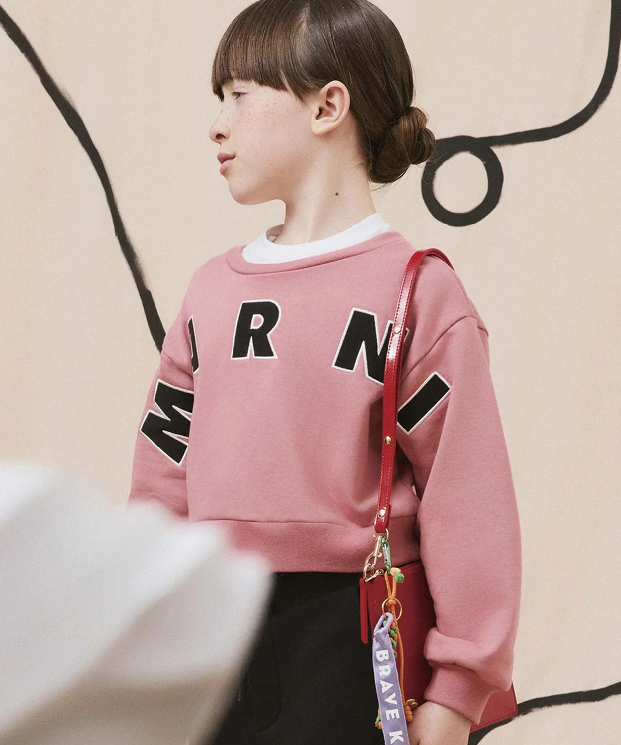 Детское худи с длинным рукавомMARNI, Light Pink