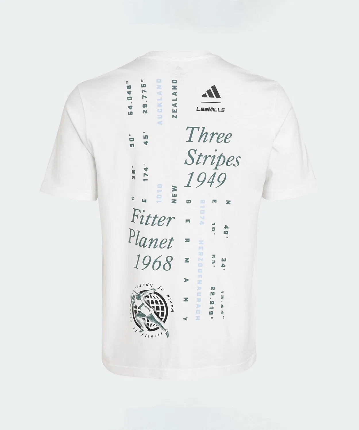 Мужская футболка свободного кроя с графическим принтом One Tribe Adidas, White — фото 2
