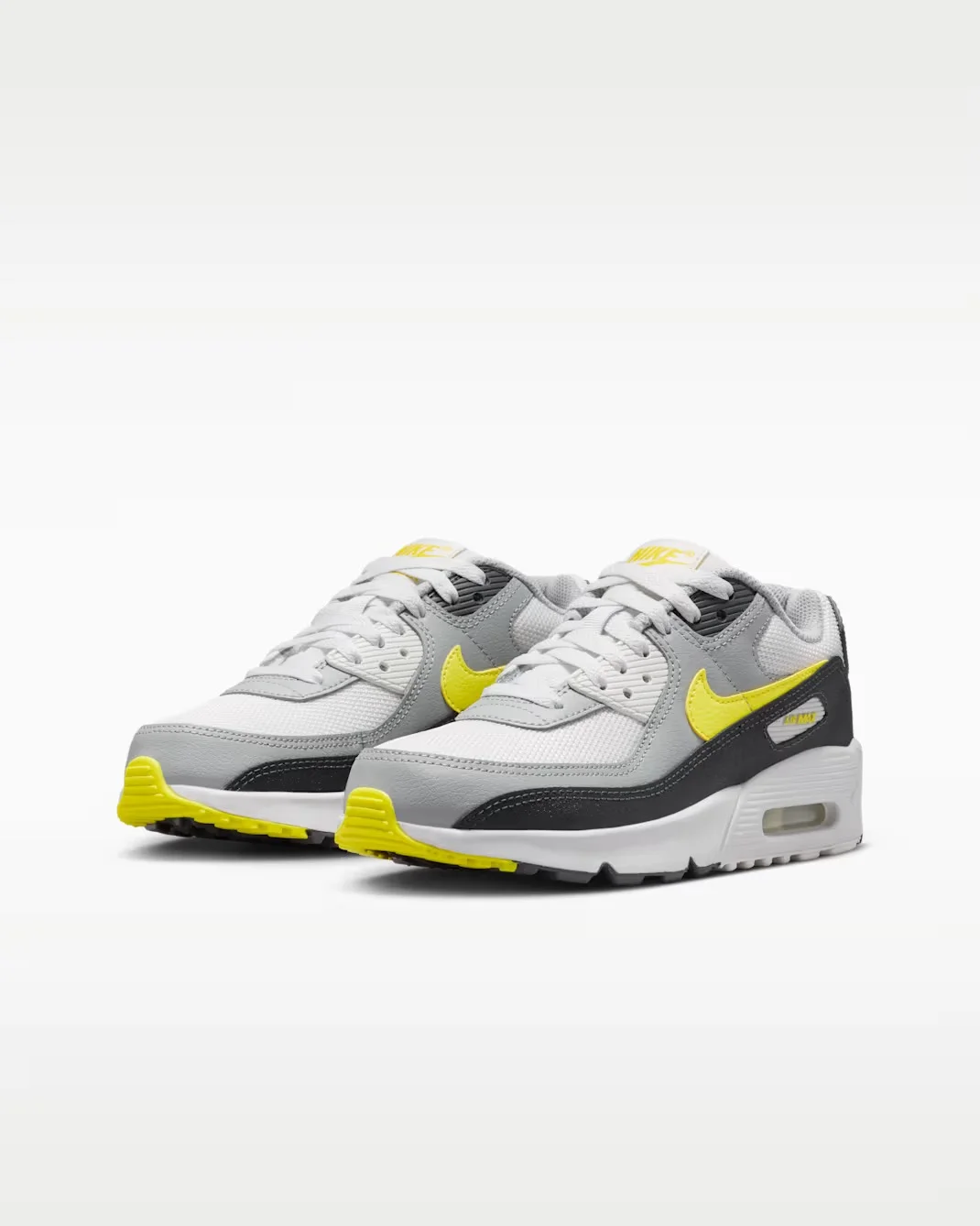 Кроссовки подростковые Nike Air Max 90, белый/серый — фото 4