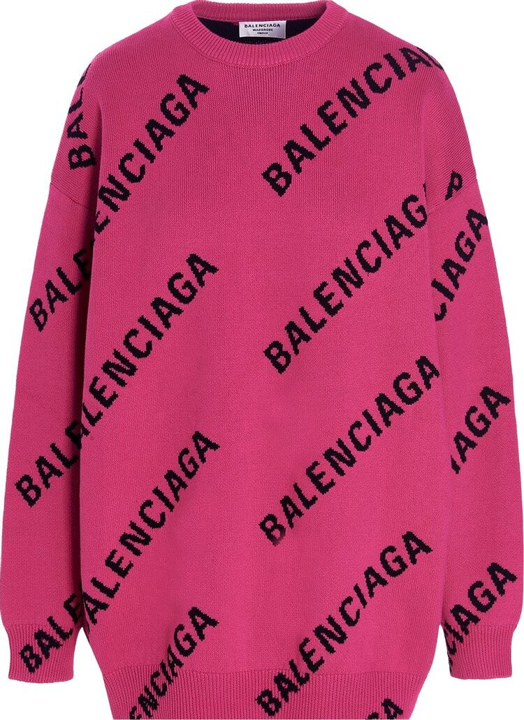 

Свитер Balenciaga Logo Jacquard Sweater 'Pink', розовый