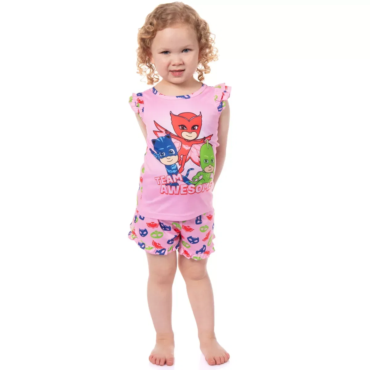 Детская пижама для девочек с коротким рукавом PJ Masks, Pink