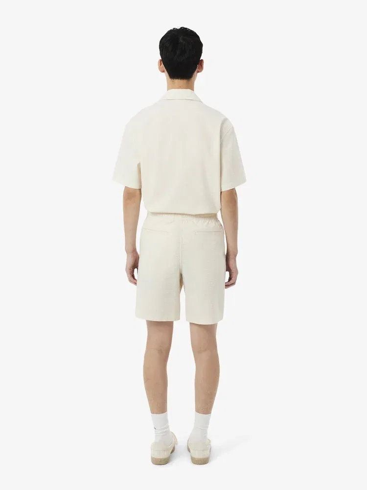 Шорты из вафли LACOSTE, Ivory — фото 3