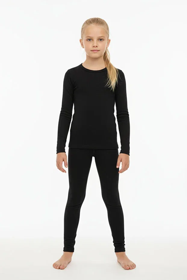 Детские термолеггинсы для девочек хлопковые Butik1Avm, Black