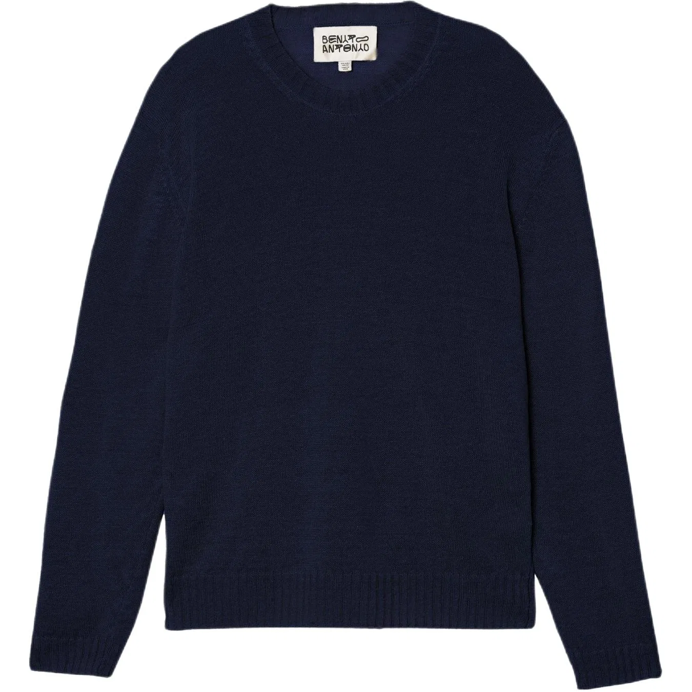 Мужской свитер с круглым вырезом и прямым кроем Sea Blue ZARA, Sea Blue