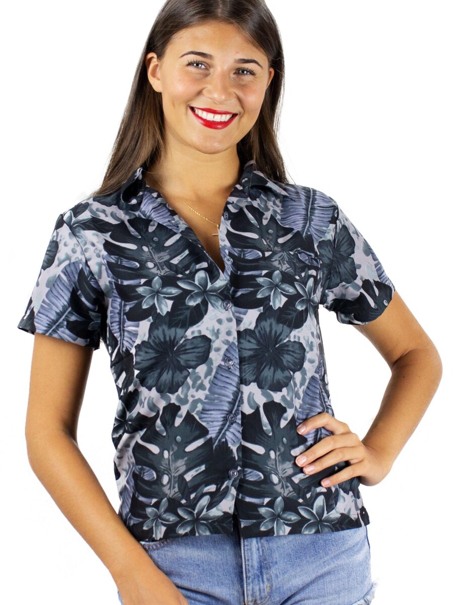 

Блуза King Kameha Green Purple Flower, черный