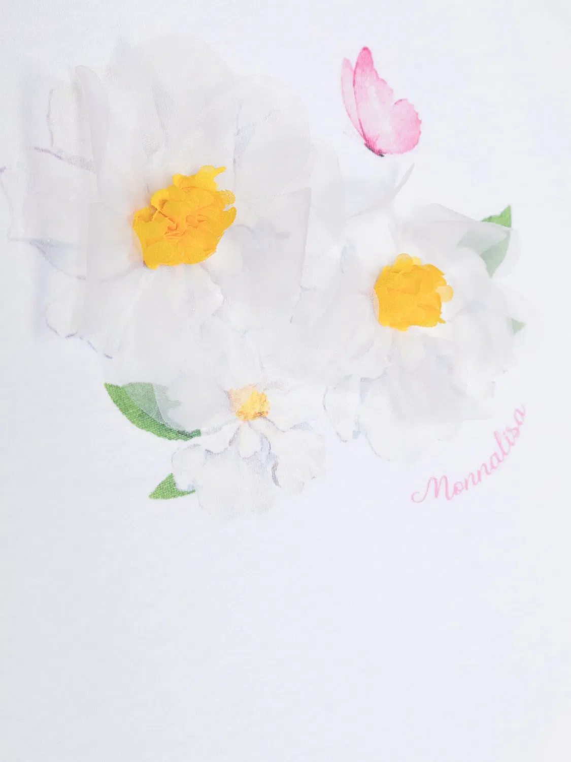 Футболка St. Flowers из хлопка Monnalisa, белый — фото 3