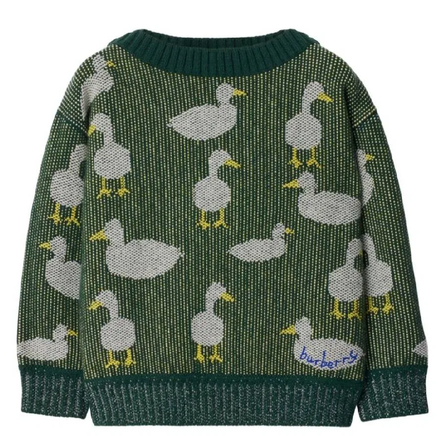 Свитер с жаккардовым узором Patrick Duck Burberry, Dark Moss Ip Pattern