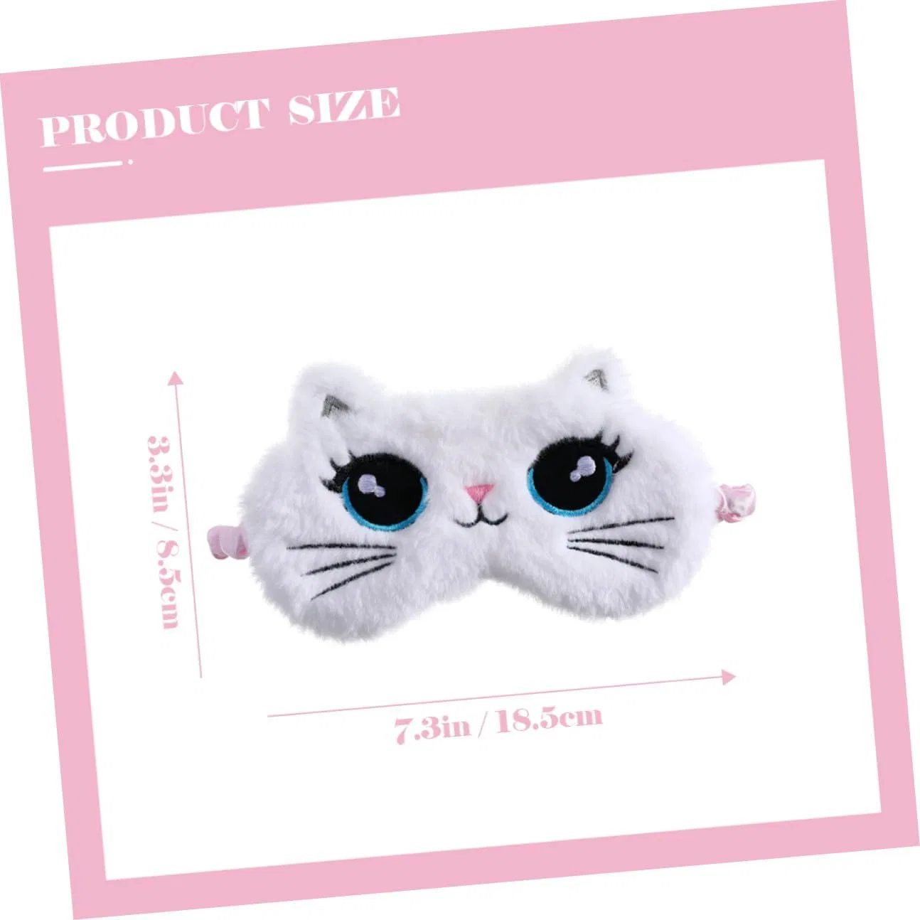 Маска для сна Cat Plush, Minkissy, 1 шт, белый — фото 2